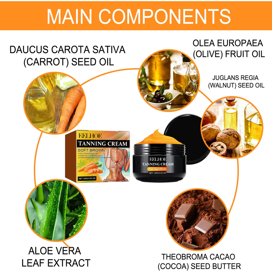 Self-Tanning Cream for Natural Wheat Tan Without Smell