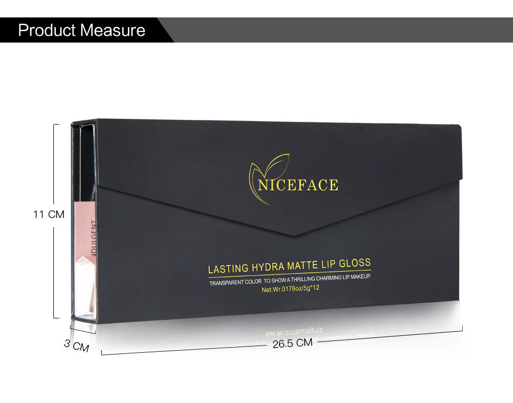 12-Color Matte Lip Gloss Gift Set for Lasting Color