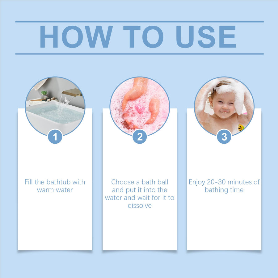 Children's Bath Bombs, Colorful Moisturizing Bubbles