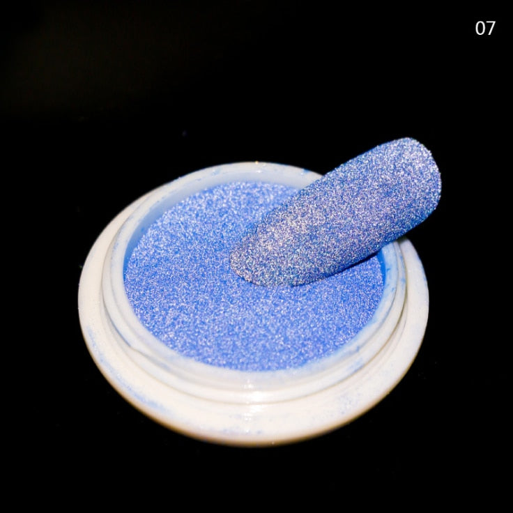 Reflective Nail Glitter Powder — Glow-in-the-Dark Disco Shine