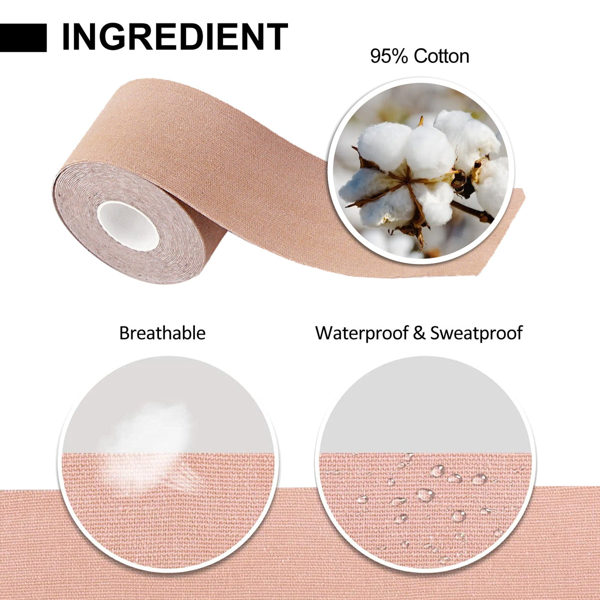 Boob Tape for Backless & Low-Cut Outfits, Waterproof Lift