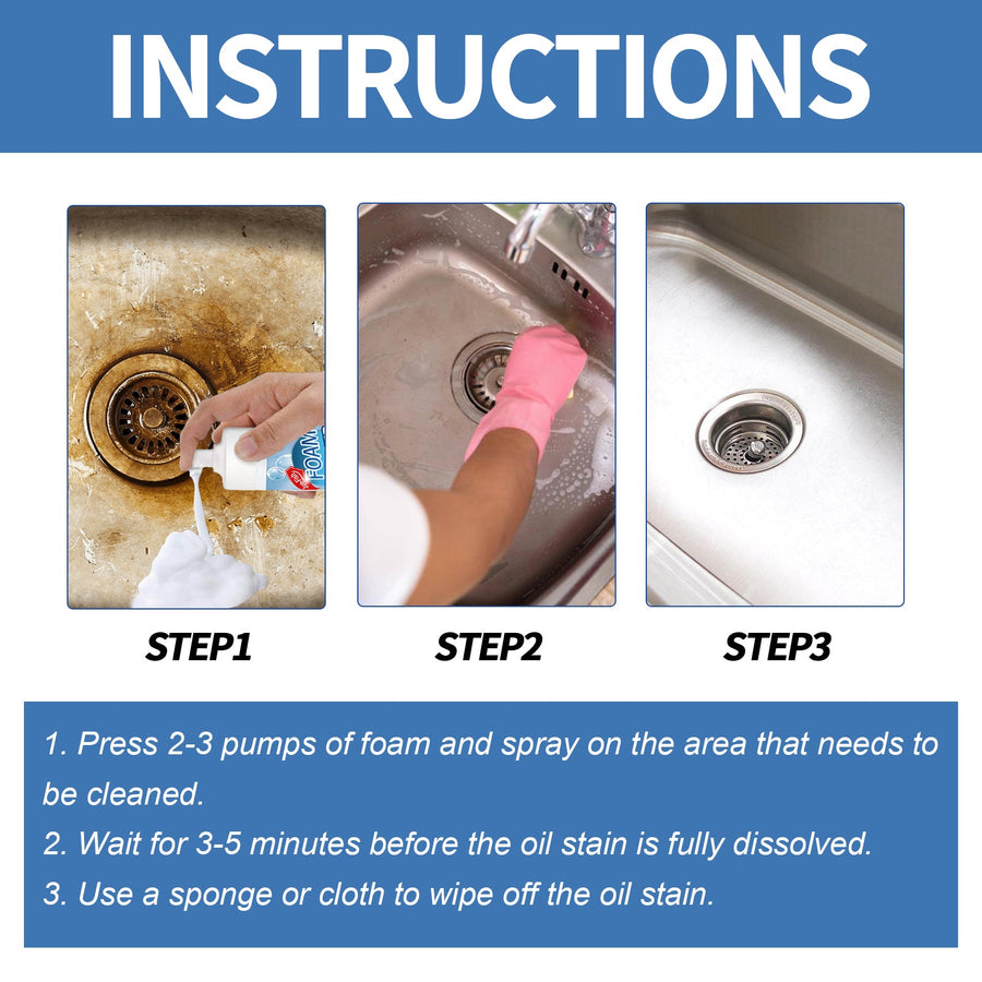 Kitchen Foam Degreaser Spray — No-Scrub Grease Remover