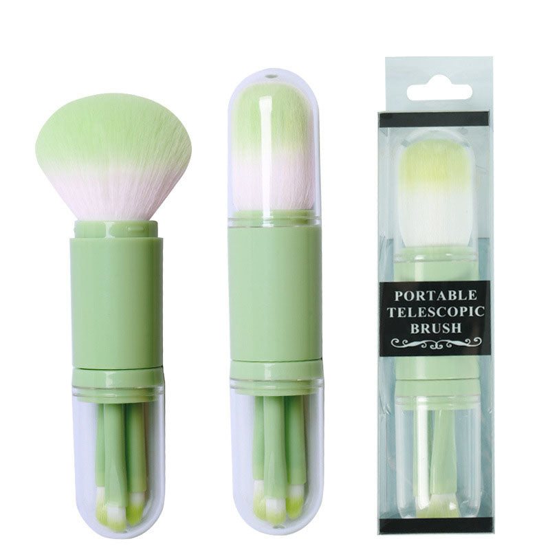 4-in-1 Makeup Brush Set for Easy Travel Makeup Touch-Ups