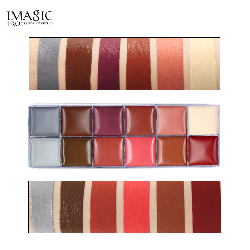 12-Color Face and Body Paint Palette for Bold Art