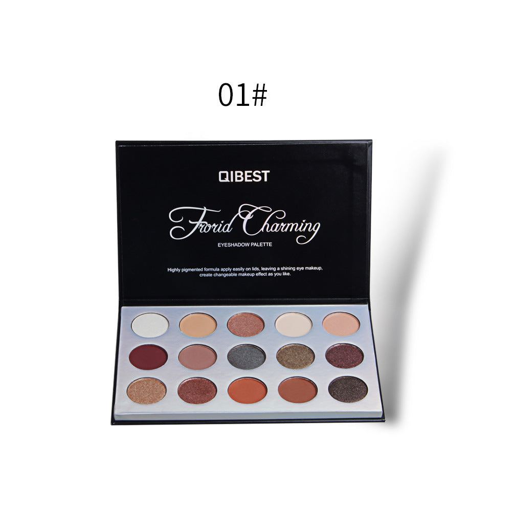 15-Color Eyeshadow Palette for Warm Sunset Eye Looks