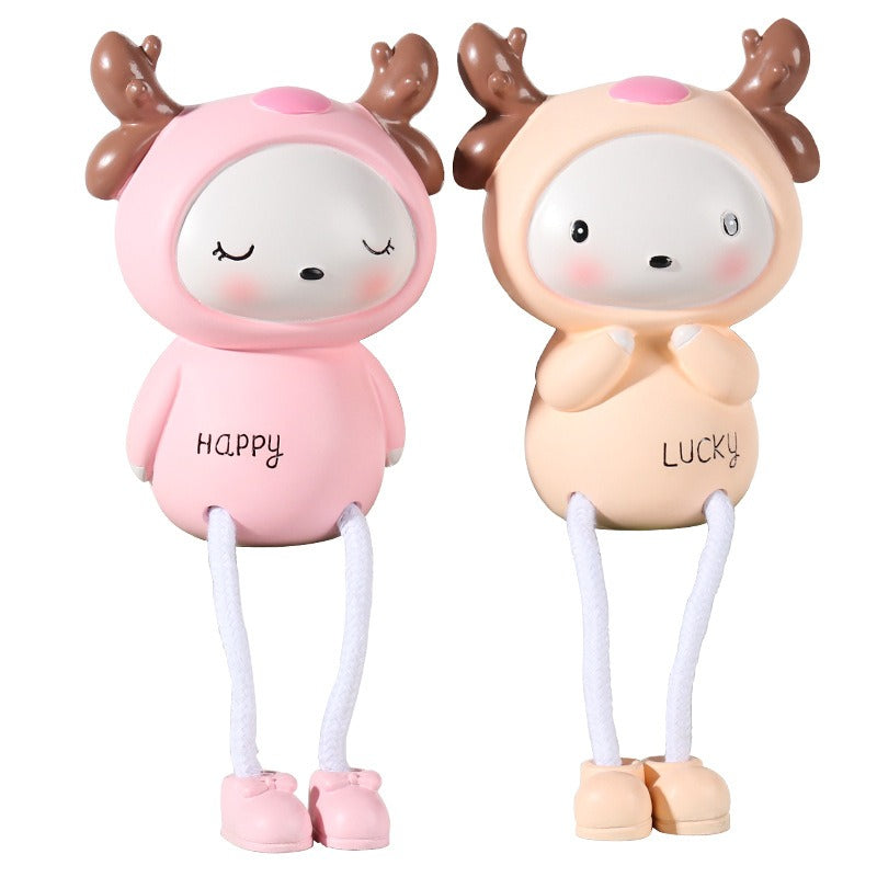 Kawaii Cartoon Hanging Dolls — Cute Shelf Sitters for Desk