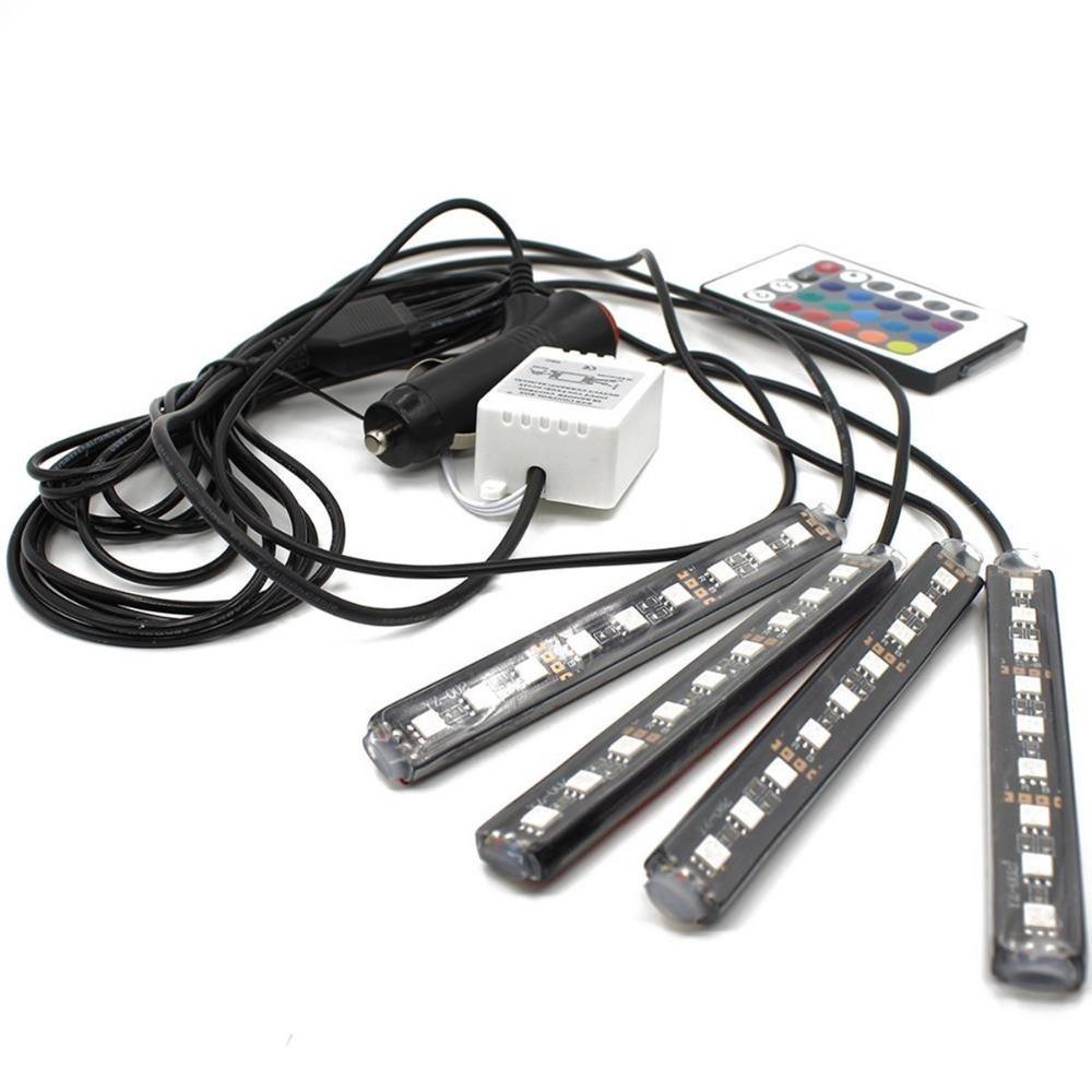 RGB LED Car Interior Lights – 7‑Color Kit with Wireless Remote