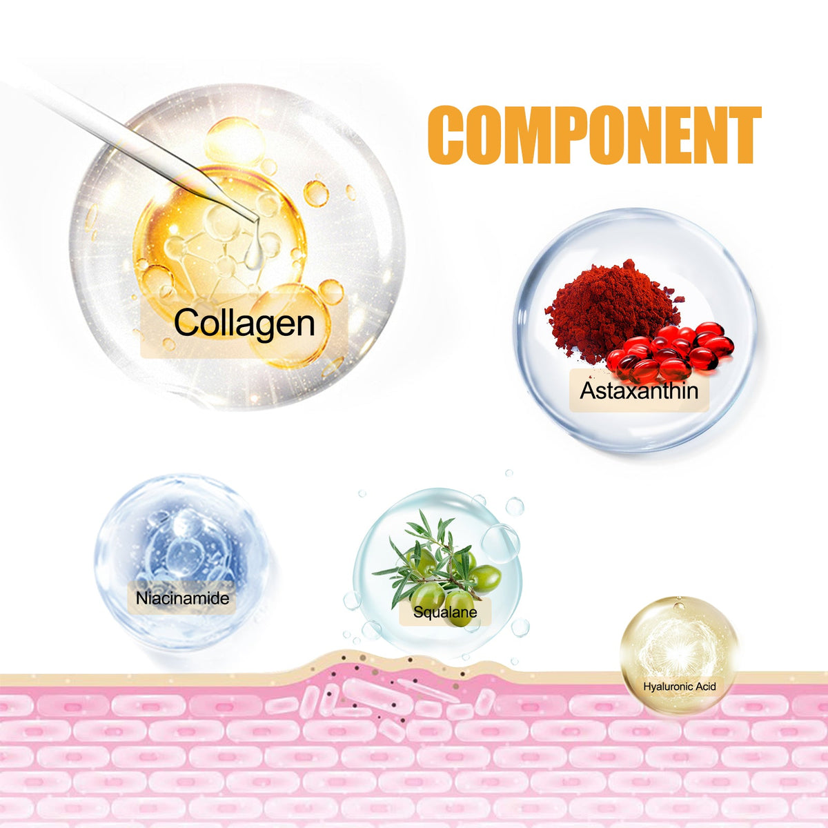 Collagen Astaxanthin Ampoule Serum for Fine Lines & Firming