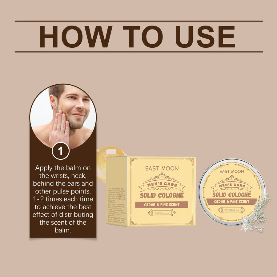 Cedar Wood Solid Cologne Balm - Portable Men's Fragrance Tin