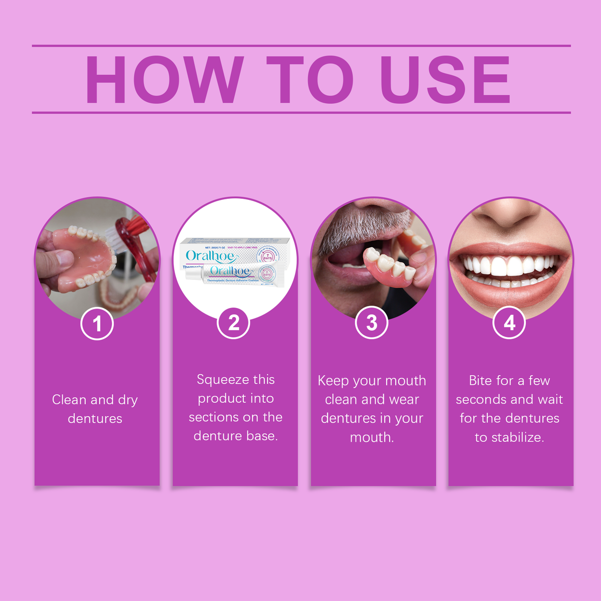 Thermoplastic Denture Adhesive Cushion — Secure 7-Day Hold