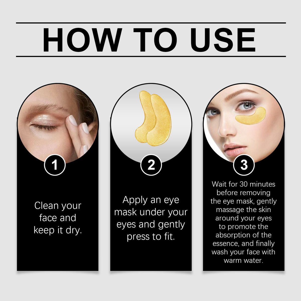 24K Gold Eye Mask Patches for Firming and Hydration