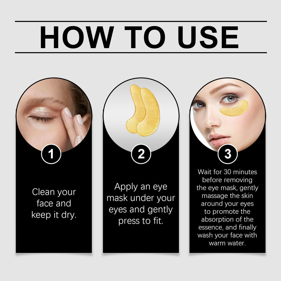 24K Gold Eye Mask Patches for Firming and Hydration