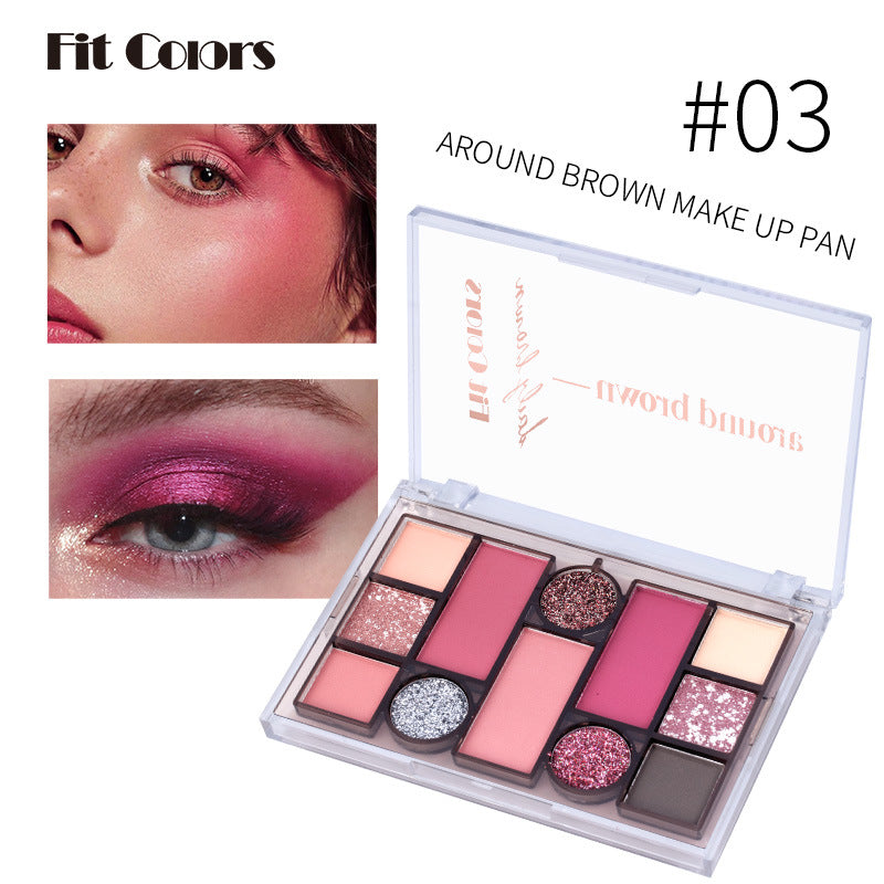 12-Color Makeup Palette for Warm Eye and Face Looks