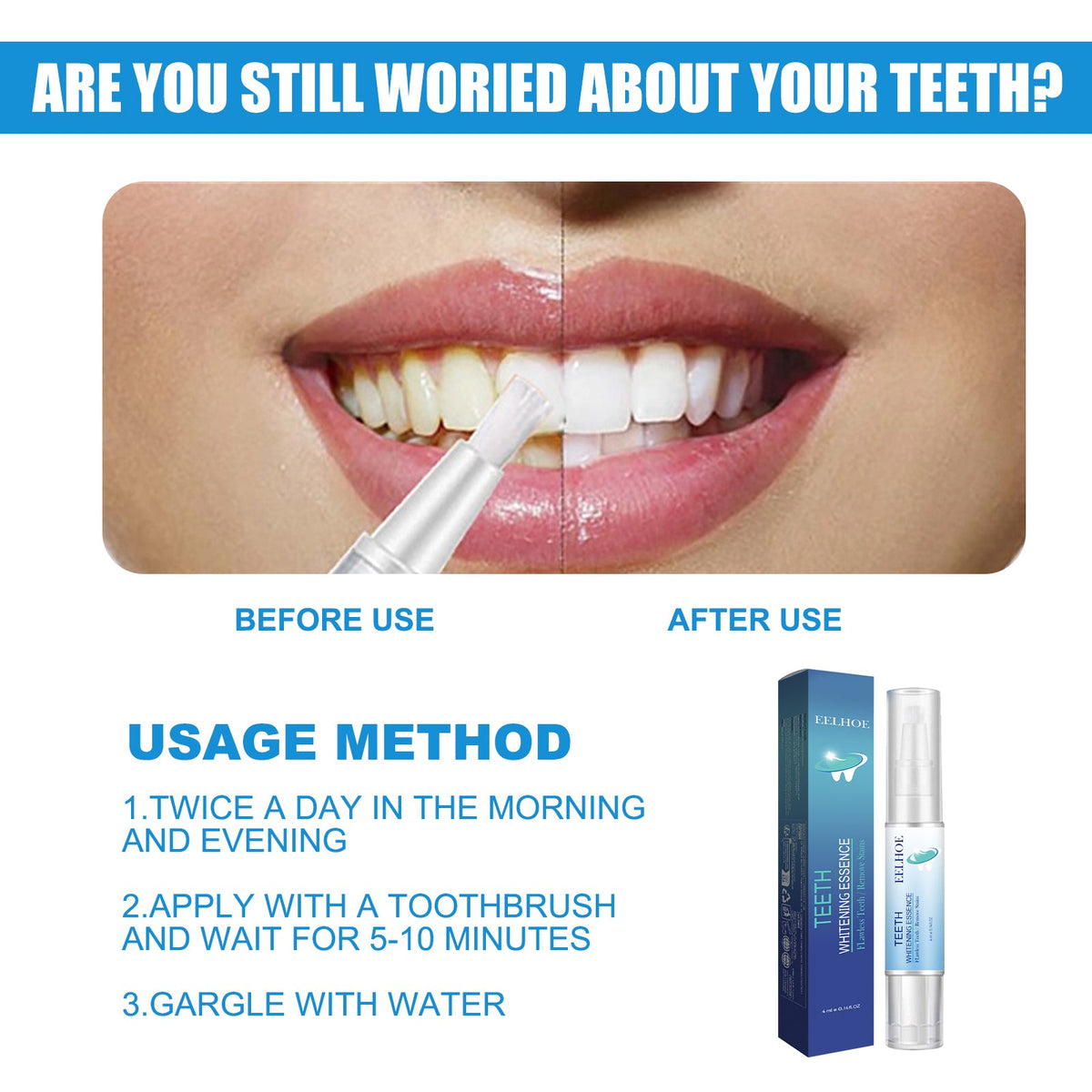 Teeth Whitening Pen — Brighten Smile, Remove Stains in 2 Weeks