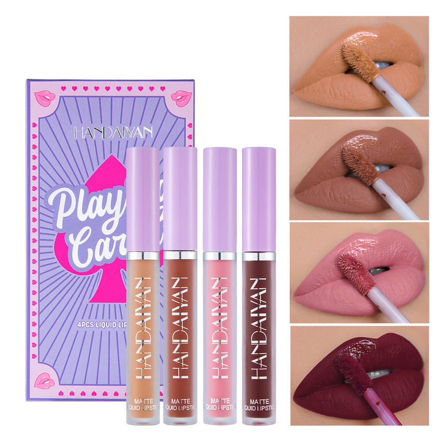 Matte Liquid Lipstick Set of 4 | Nude, Berry & Red