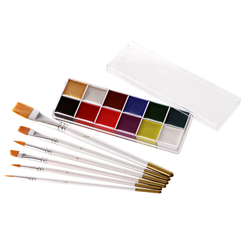 Face And Body Paint Palette With 12 Vibrant Colors