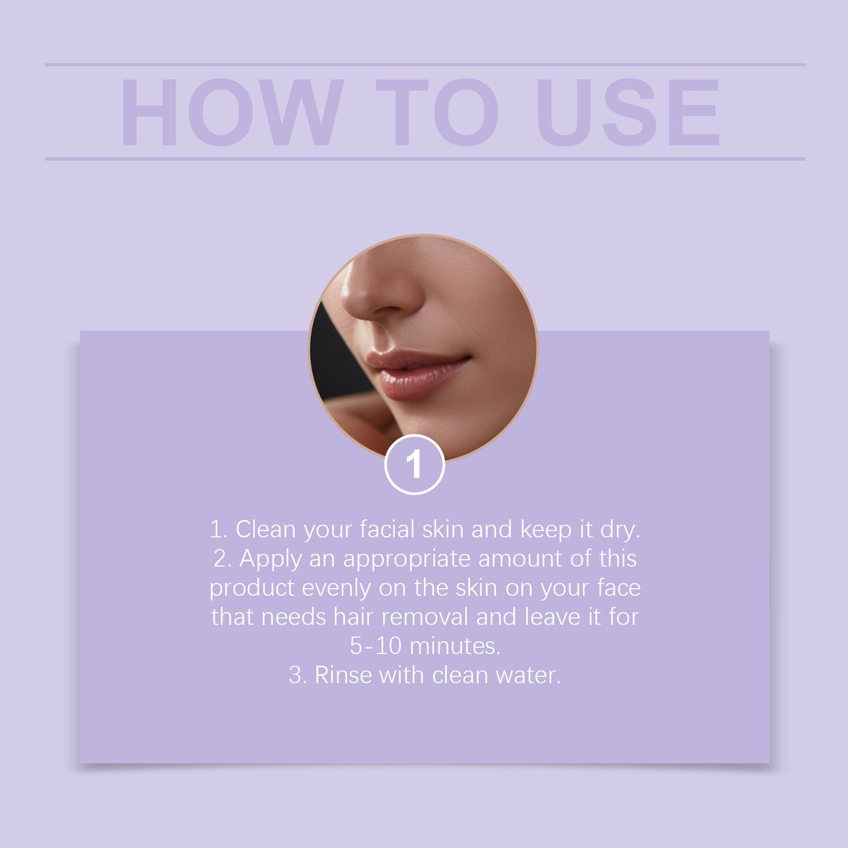 Facial Hair Removal Cream for Sensitive Skin, Painless