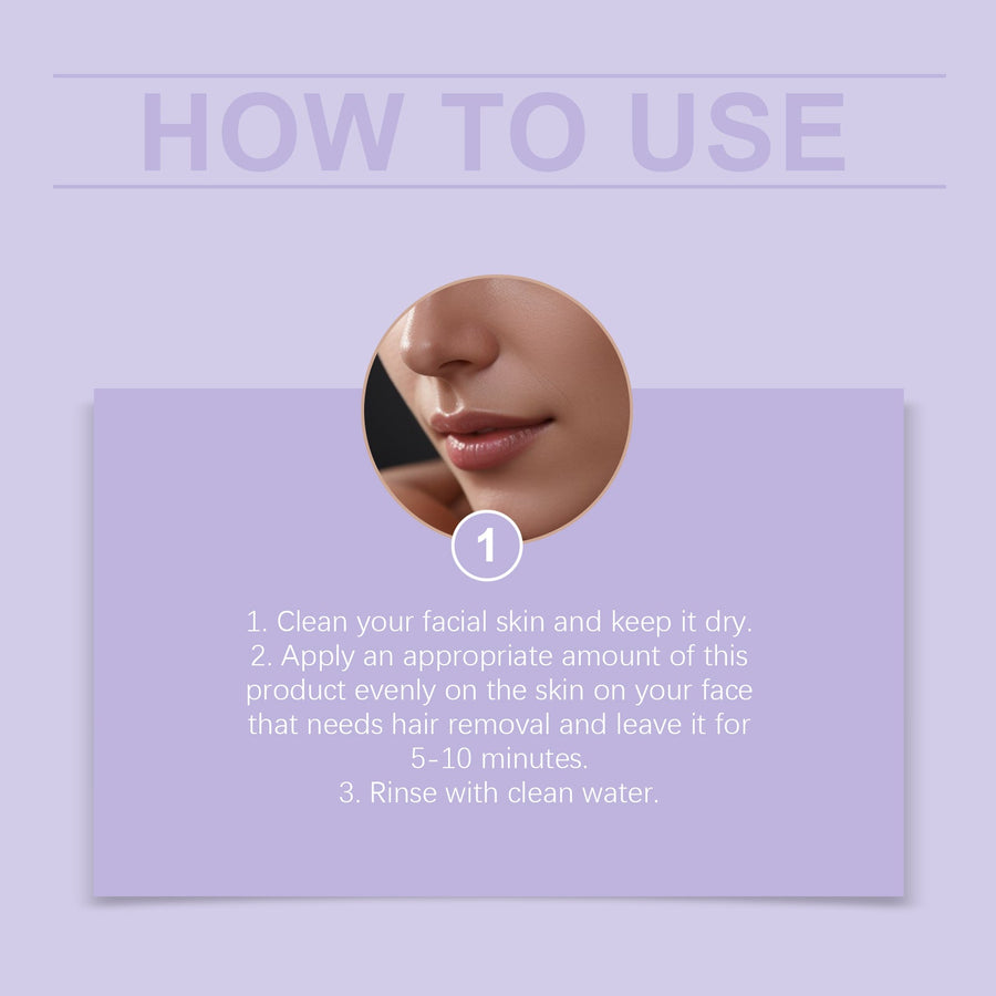 Facial Hair Removal Cream for Sensitive Skin, Painless