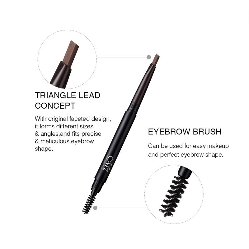 Waterproof Eyebrow Pencil with Spoolie Brush and Refill