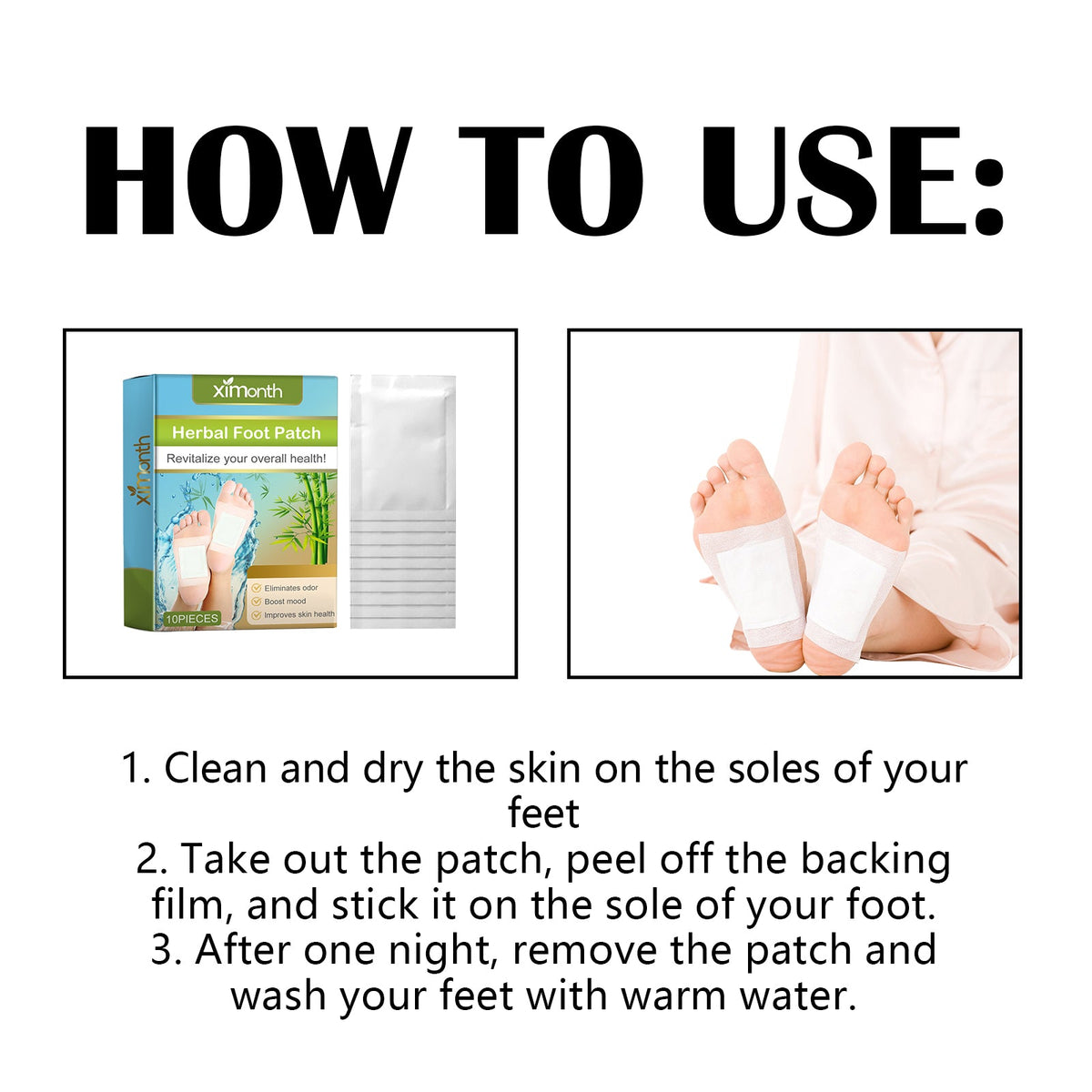 Wormwood Herbal Foot Patches for Deeper Overnight Sleep