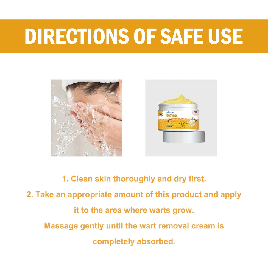 Bee Venom Wart Cream for Stubborn Hand & Foot Warts
