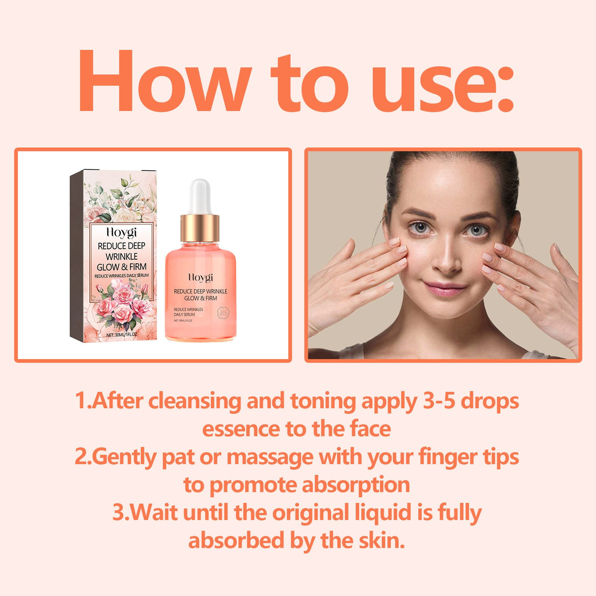 Rose Oil & Vitamin C Serum – Reduce Wrinkles, Glow & Firm