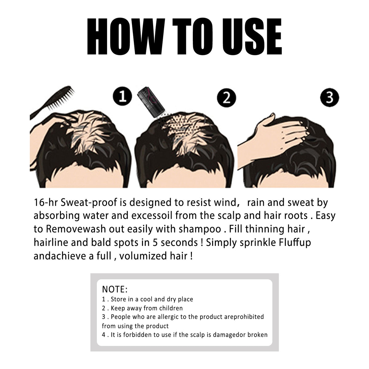 Hair Fiber Powder for Fuller-Looking Hair in 5 Seconds