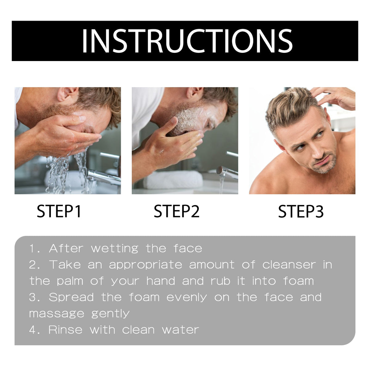 Men's Amino Acid Face Wash for Daily Oil Control Skin
