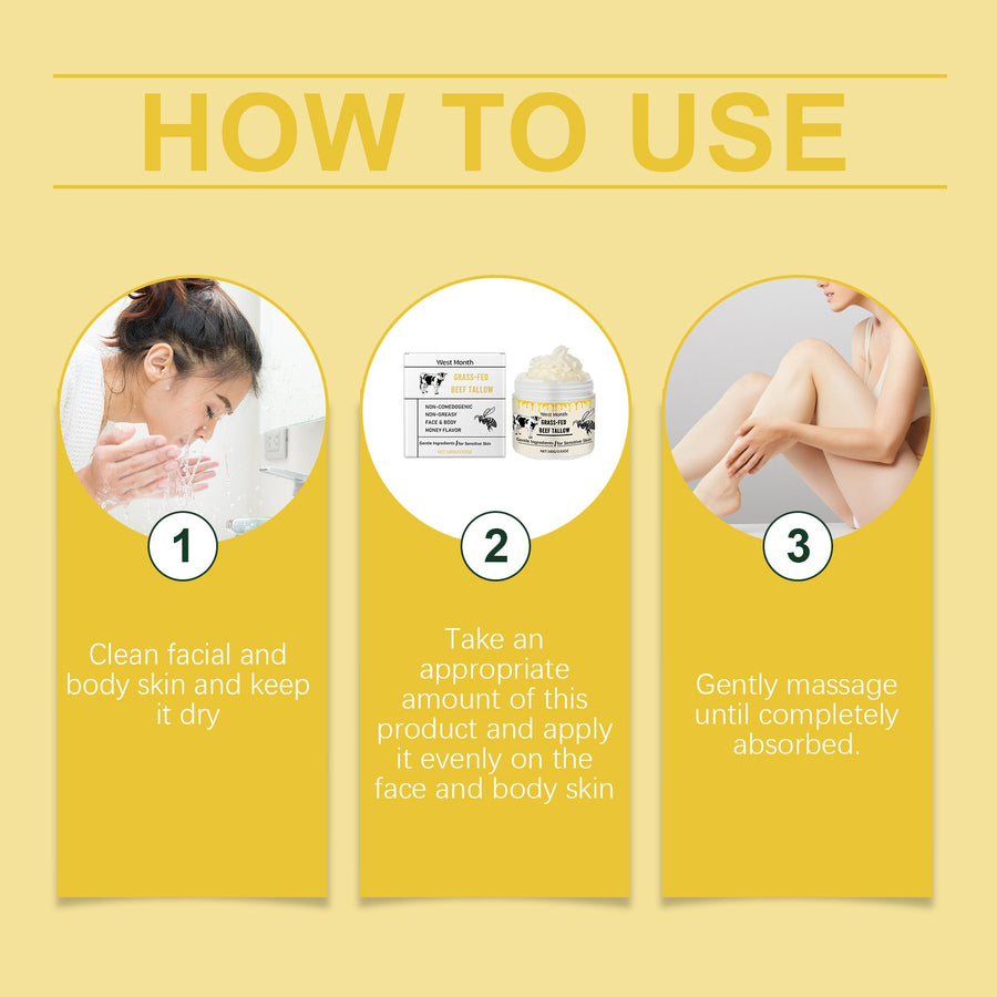 Whipped Tallow Moisturizer for Sensitive Skin, Non-Greasy