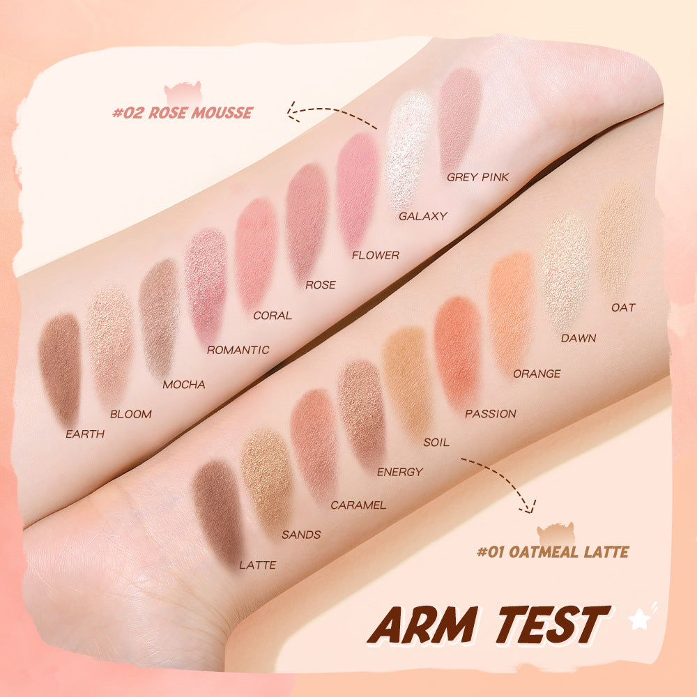 Nine-Color Eyeshadow Palette for Warm, Luminous Looks