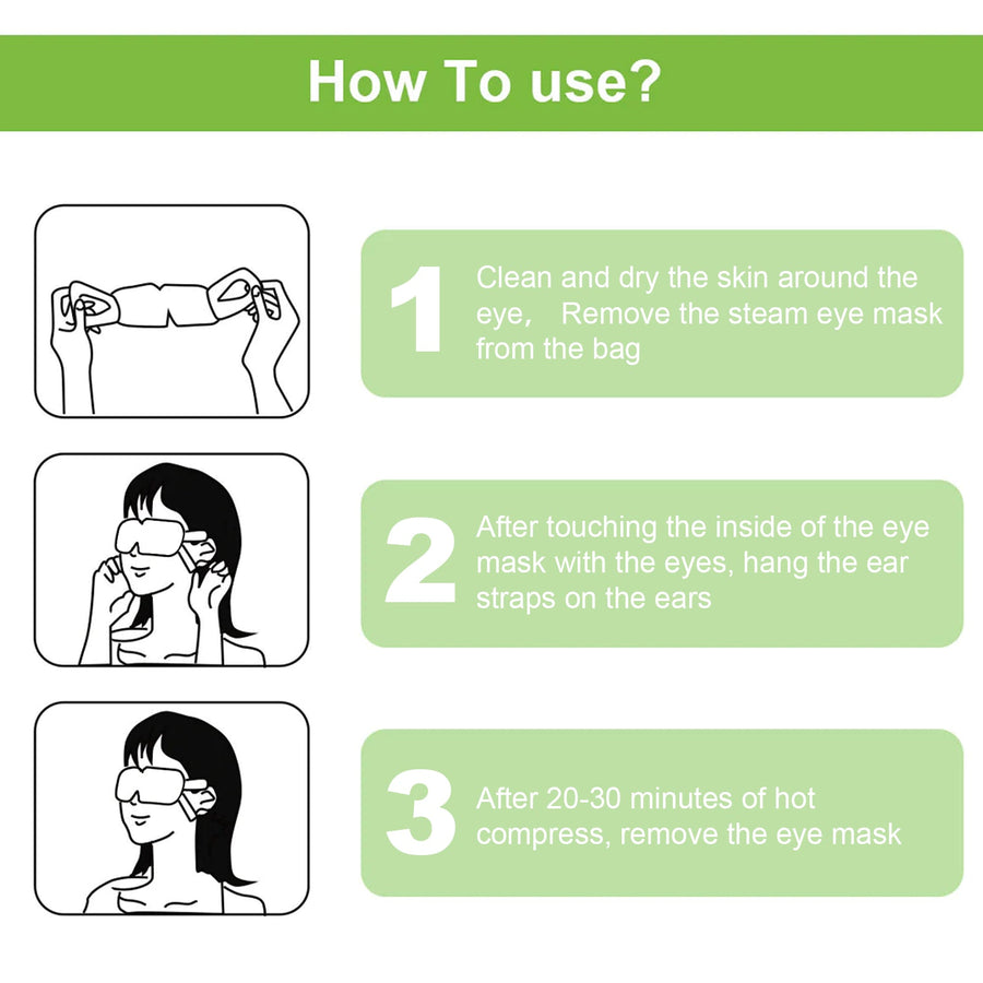 Steam Eye Mask for Tired Eyes — Instant Herbal Relief from