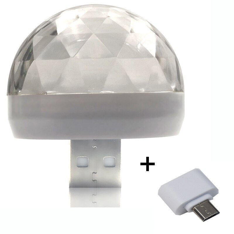Mini USB Disco Ball Light – Voice-Controlled RGB Party