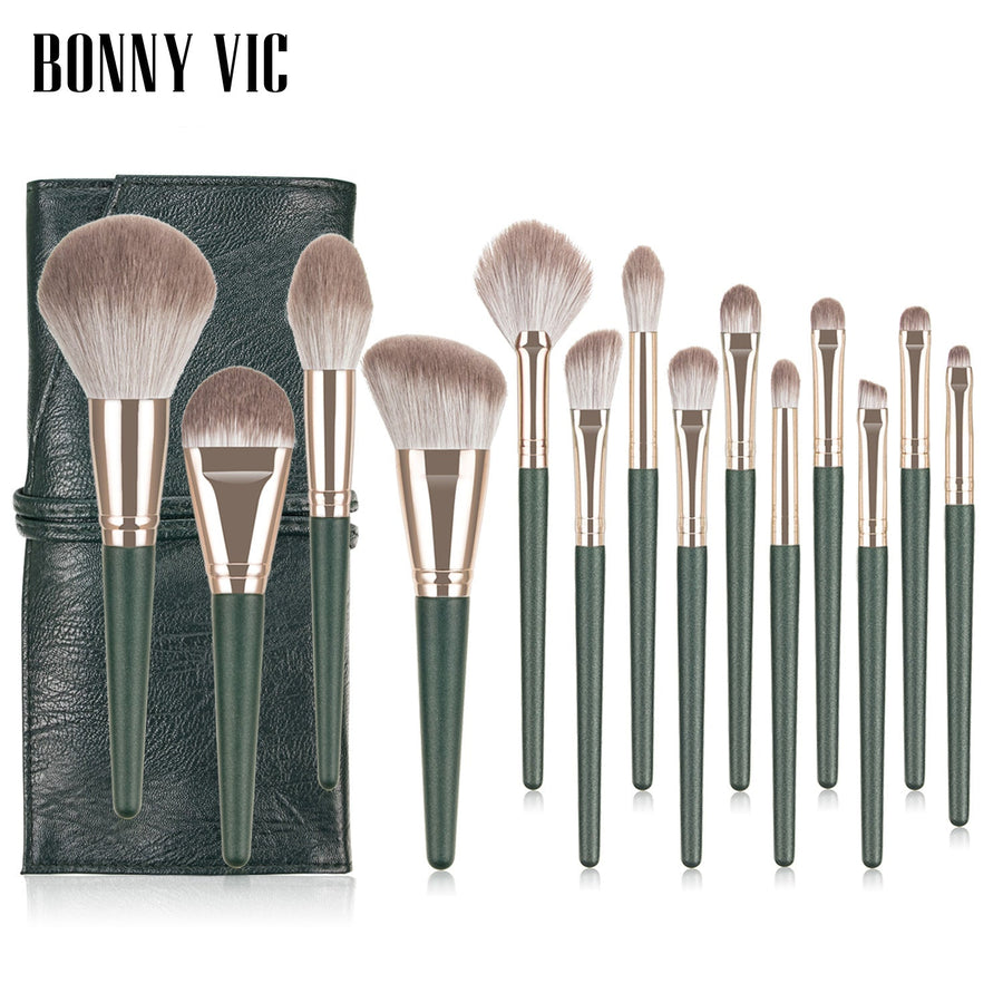14-Piece Makeup Brush Set for Portable Application