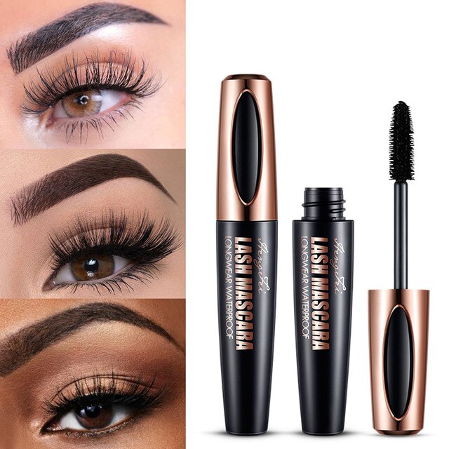 Waterproof Fiber Mascara for Longer, Curled Black Lashes