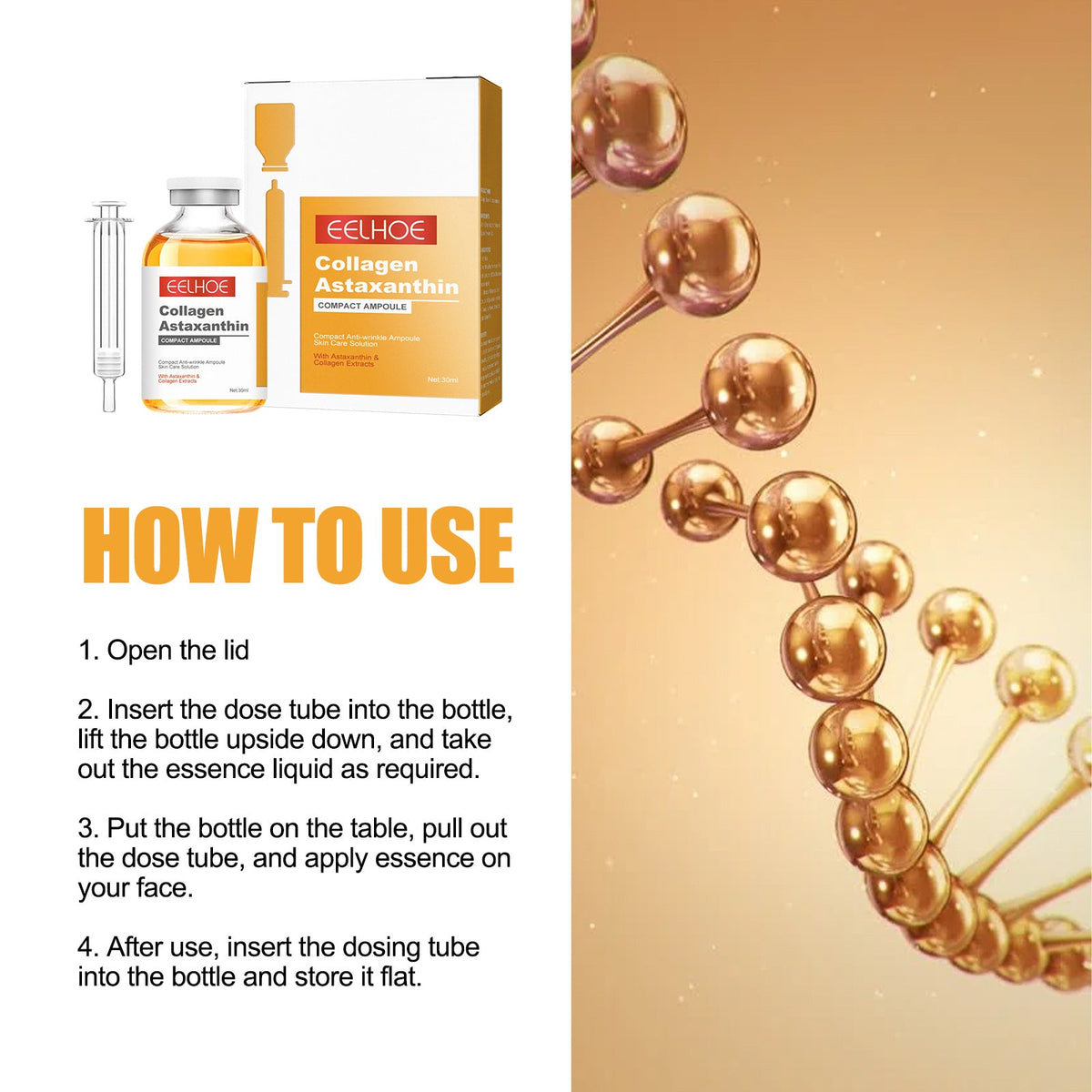 Collagen Astaxanthin Ampoule Serum for Fine Lines & Firming