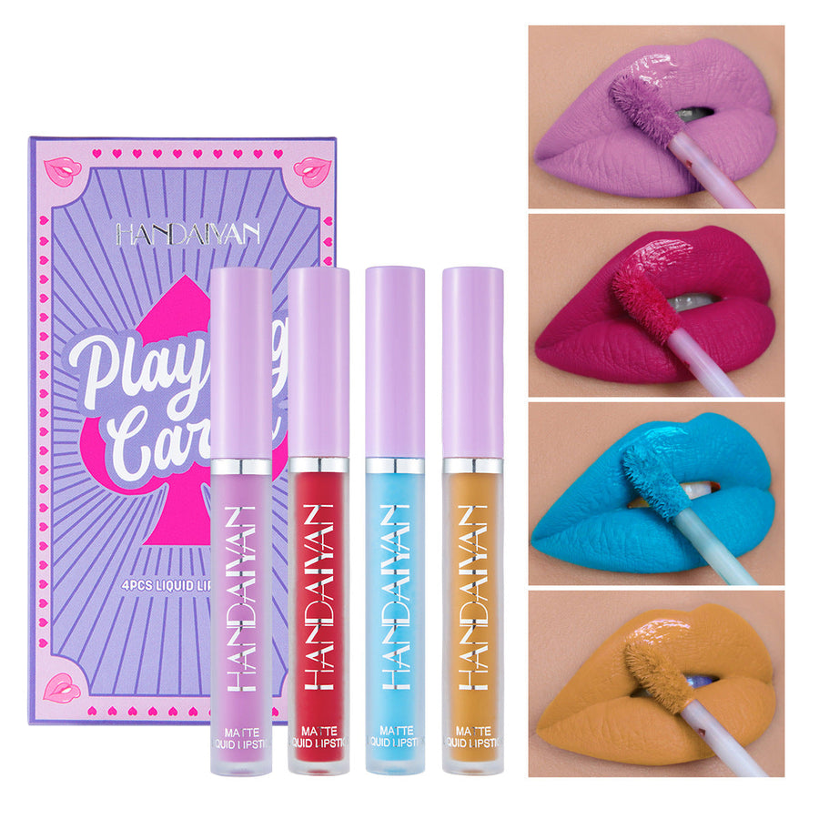 Matte Liquid Lipstick Set of 4 | Nude, Berry & Red