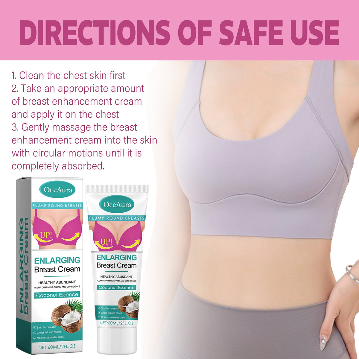 Coconut Firming Cream for Chest Skin Elasticity & Tone
