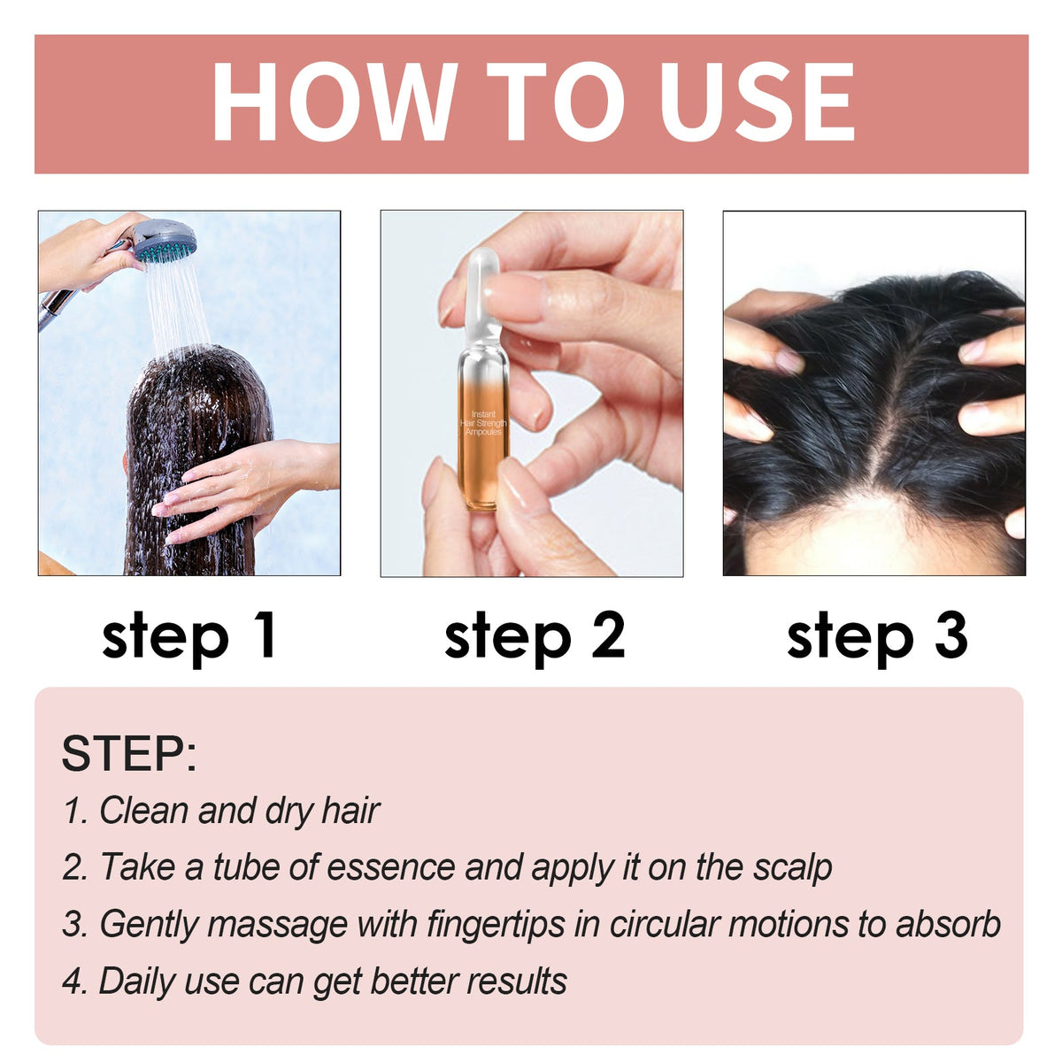 Hair Strength Ampoules for Scalp Massage Treatment