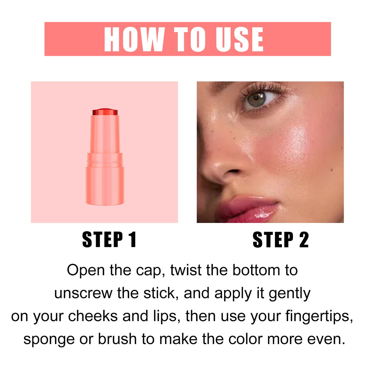 Jelly Blush Stick: Buildable Color for Lips & Cheeks