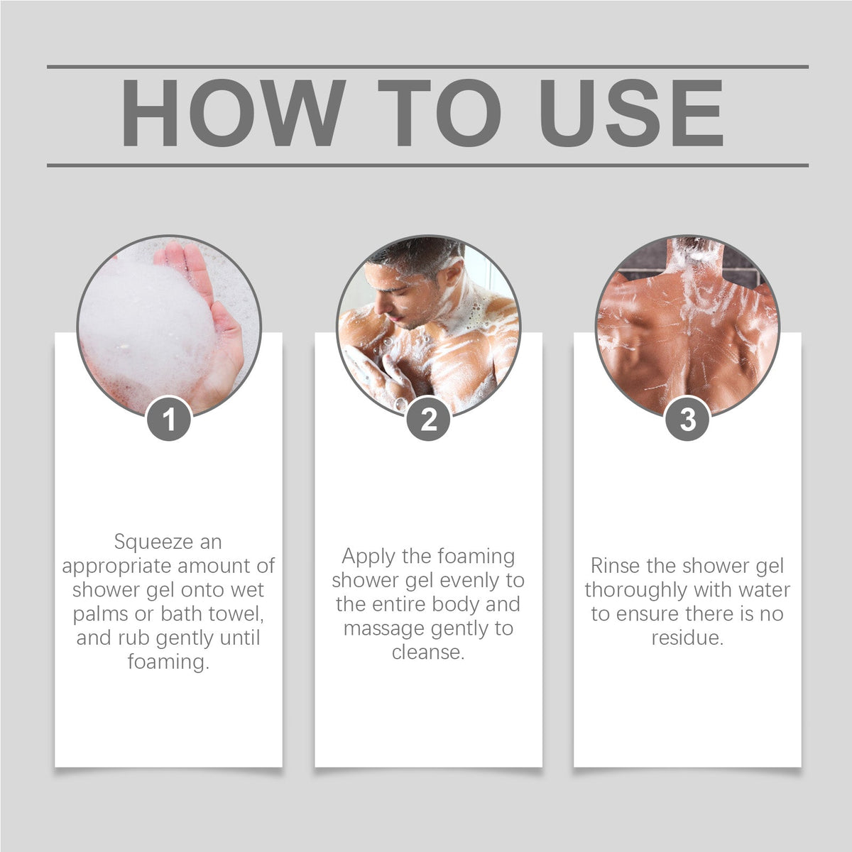 Men's Epimedium Shower Gel for Hydrated, Fragrant Skin