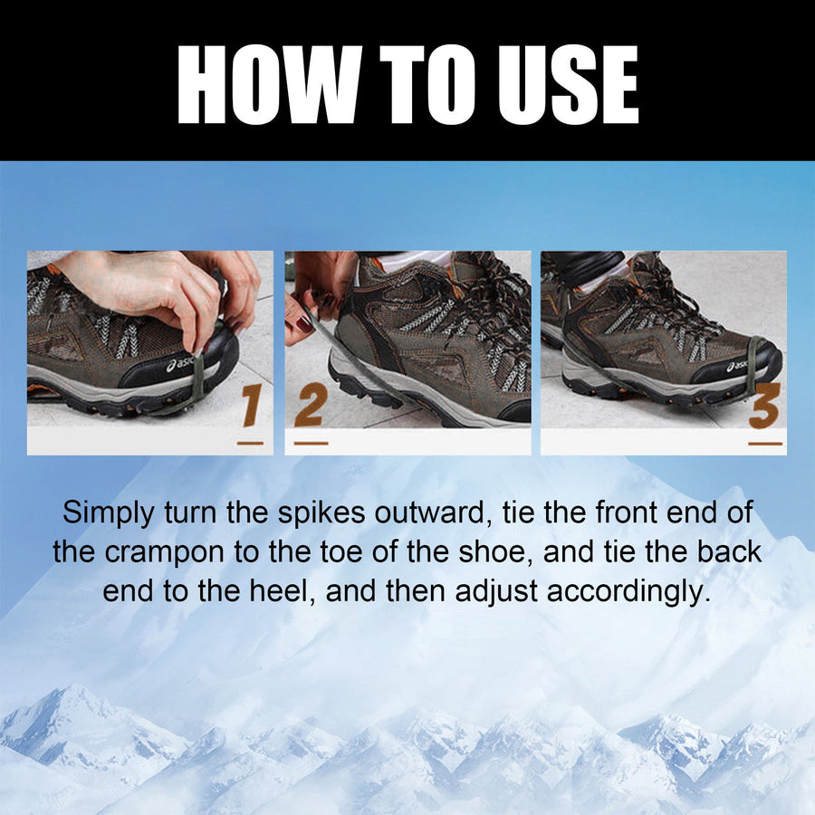 Universal Ice Crampons with 10 Steel Spikes — Secure Grip