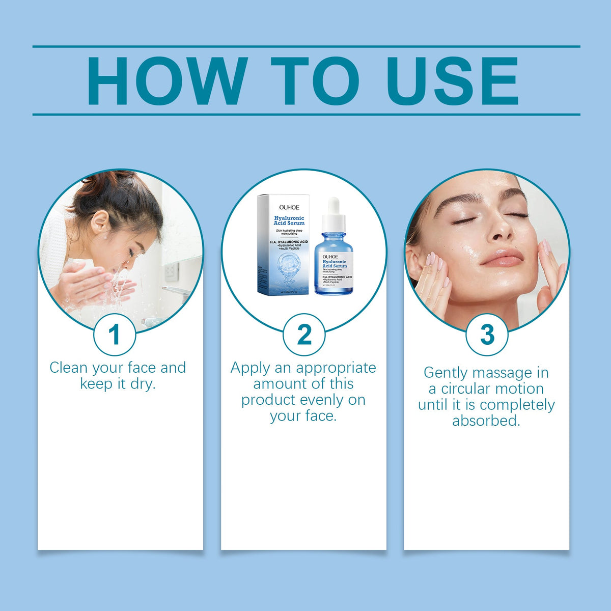 Hyaluronic Acid Peptide Serum for Dull, Dehydrated Skin