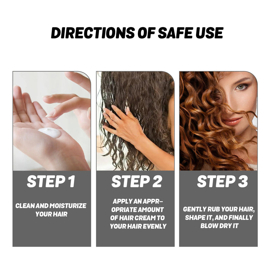 Curl Styling Cream for Defined, Frizz-Free Shiny Hair
