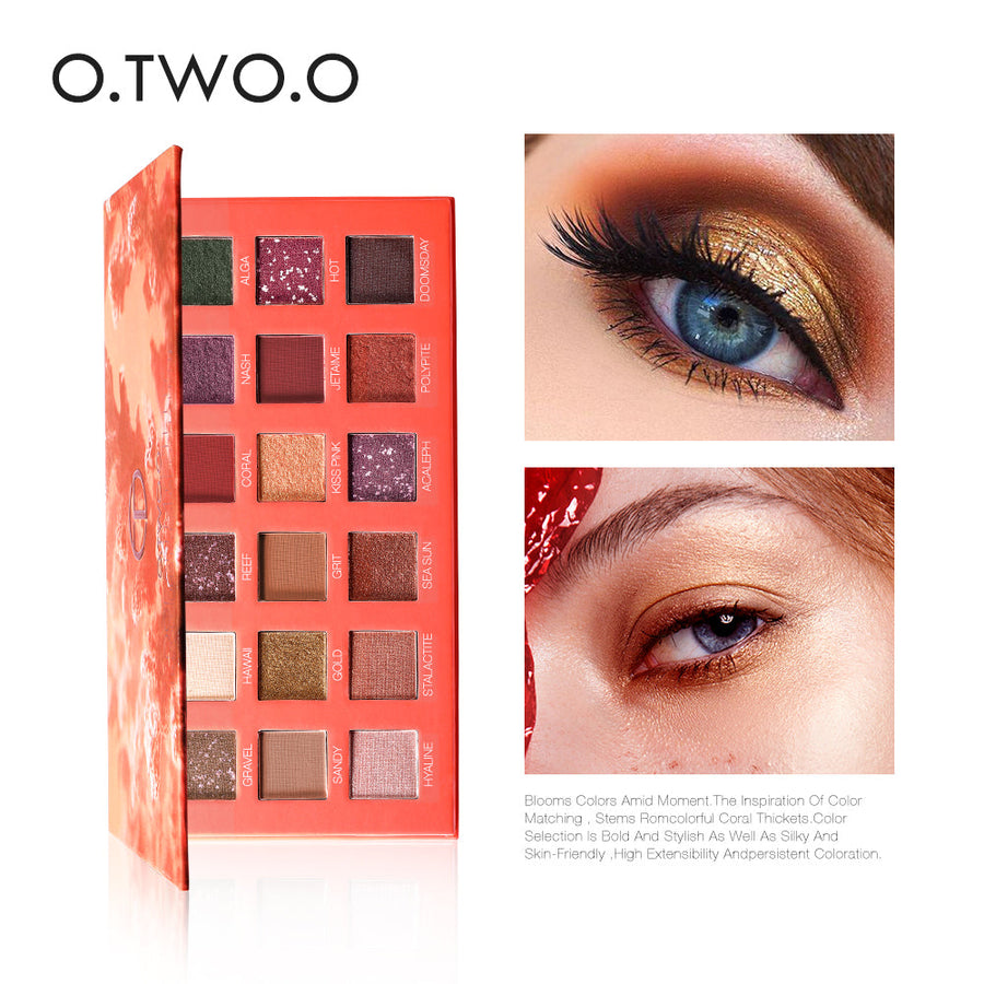 18-Color Eyeshadow Palette for Matte & Glitter Looks