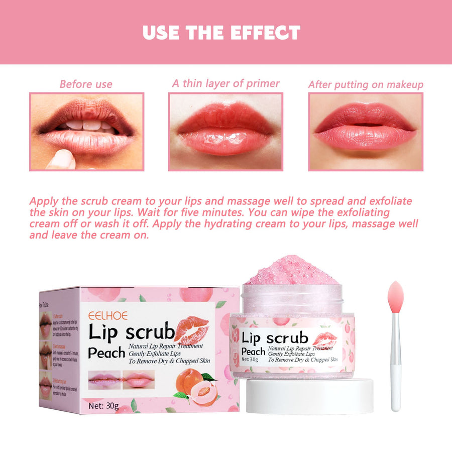 Peach Lip Scrub for Soft, Bright, Hydrated Lips