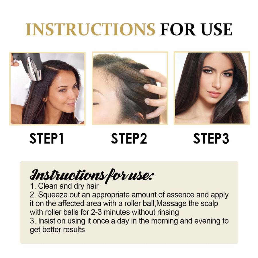 Hair Darkening & Thickening Essence — Roll-On Scalp Restoration