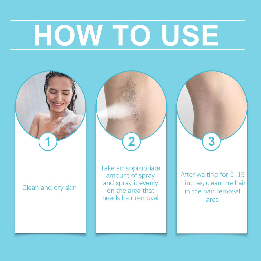 Hair Removal Spray with Built-In Hair Inhibitor, 100mL