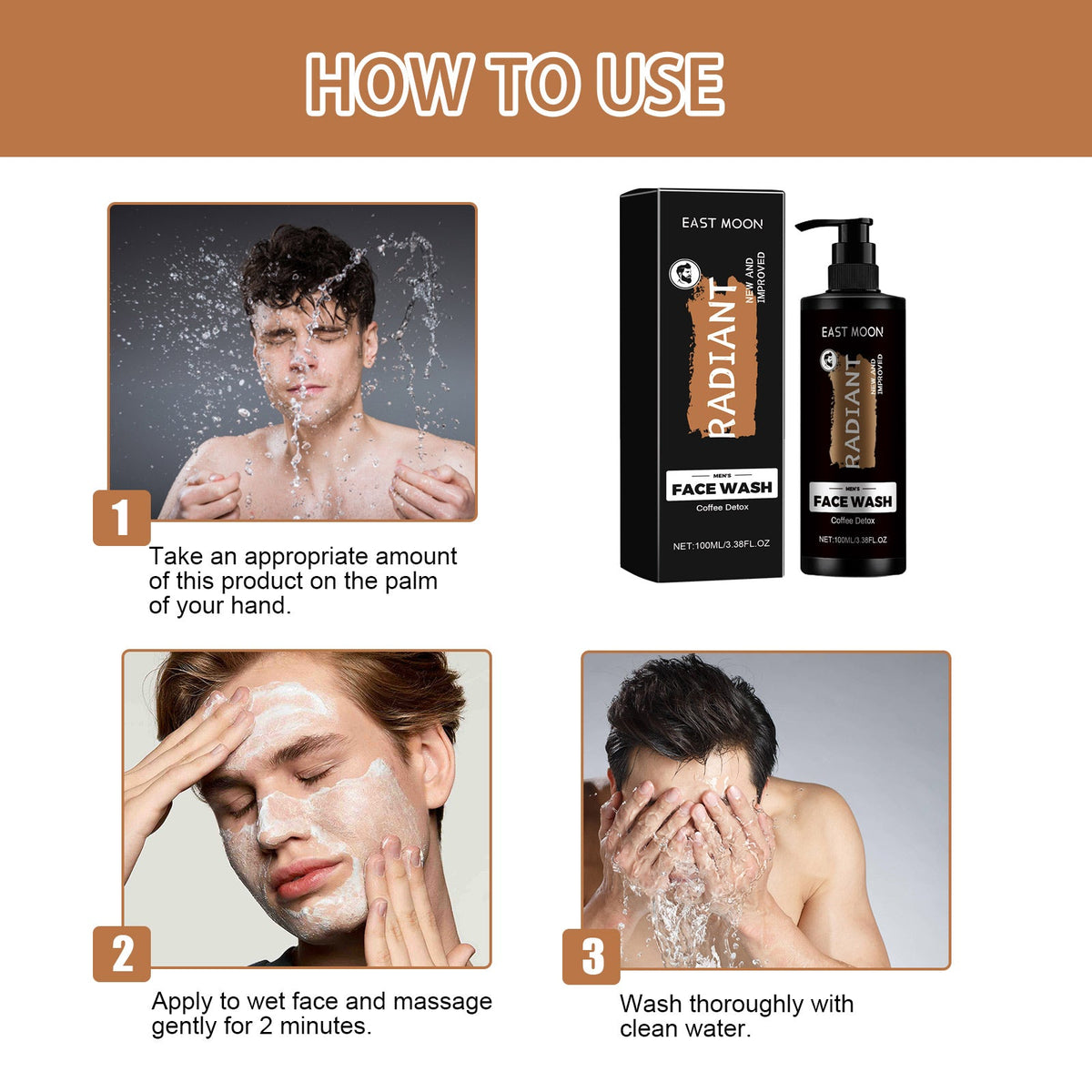 Men's Coffee Detox Face Wash for Deep Pore Cleansing