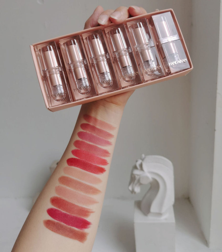 Crystal Tube Matte Lipstick Set, 6 Versatile Shades