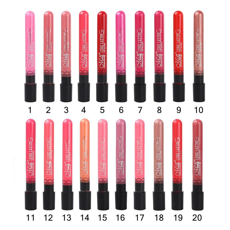 Matte Lip Gloss, 38 Colors for Long-Lasting Color